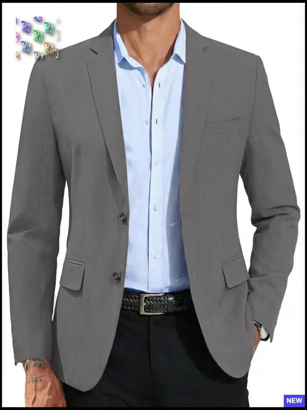 Slim Fit Sport Coat Lightweight Blazer Notch Lapel Two Button Casual Elegant